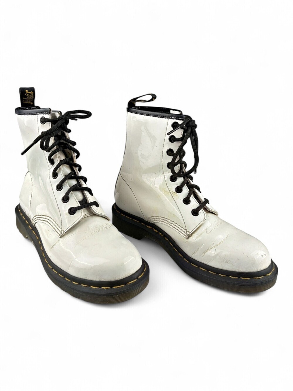 Dr. Martens 1460 White Patent Combat Boots Women's 7